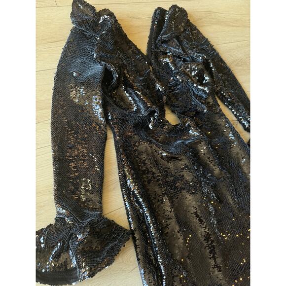 PatBO Black Sequin Keyhole Cutout Mini Dress - Picture 10 of 13